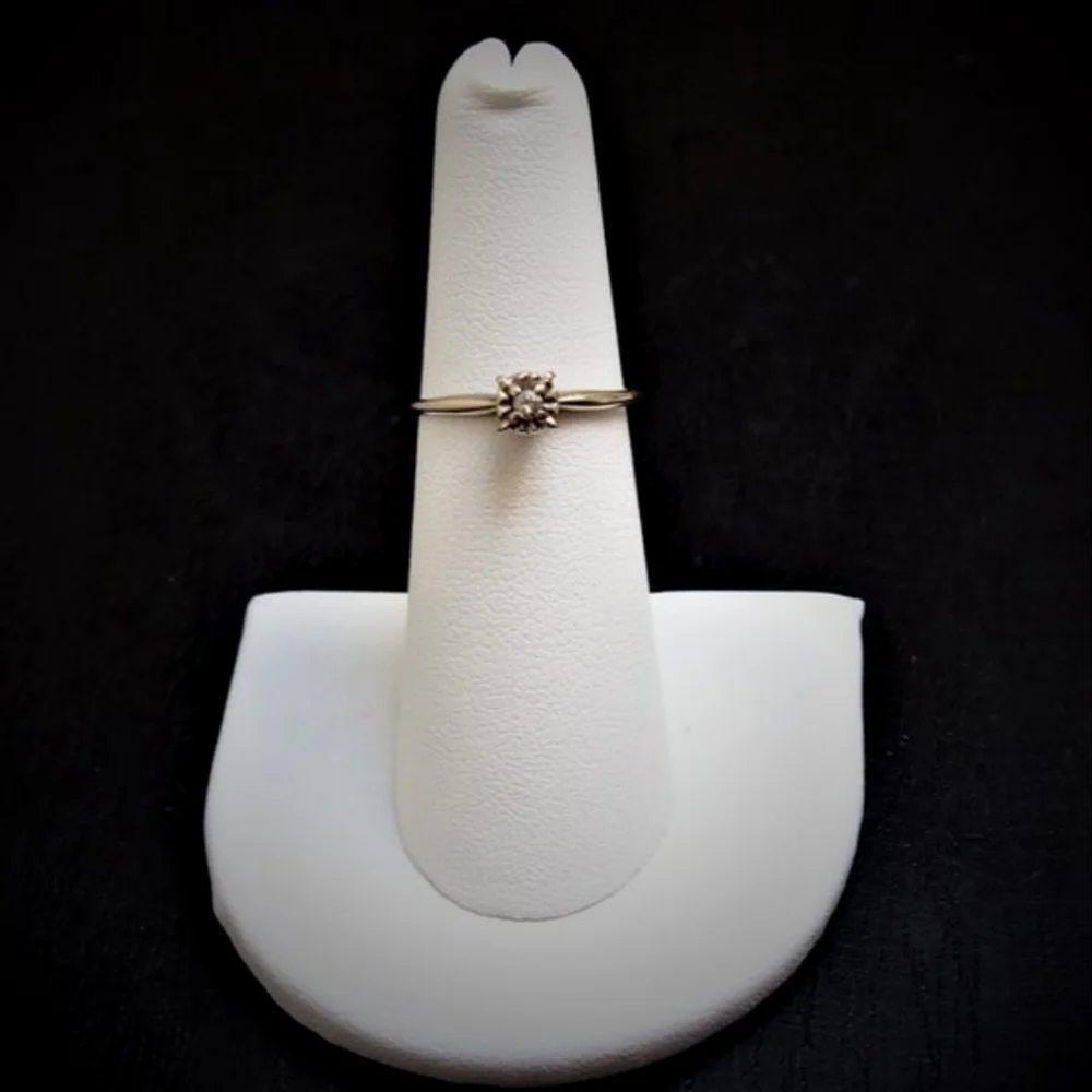 💎HP💎14k Gold Diamond vintage Engagement Ring Size 5.5 - Picture 5 of 6
